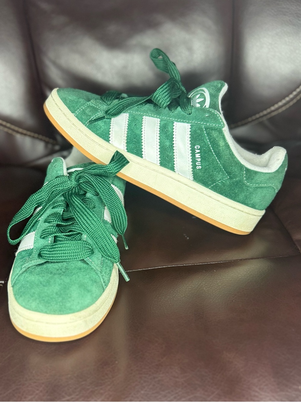 Adidas Men’s Campus 00s Originals Size 7.5 Dark Green/Cloud White |H03472|